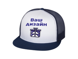 Кепка с вашим дизайном (черная с прямым козырьком с сеткой)