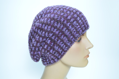 Фиолетовый берет из мохера Италия Визио