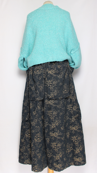 ДЖЕМПЕР КОРОТКИЙ "КИМОНО ШОВ СТОЙКА" широкий рукав морская волна, мятный до р.52