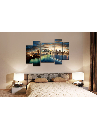 Модульная картина "Блеск ночного города"