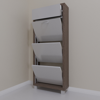 Обувница Айрон-3 Плюс (фасад стекло Белое)