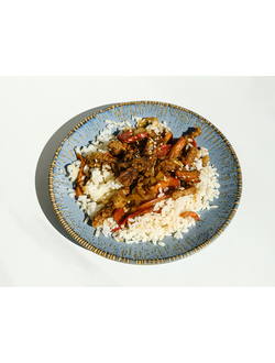 Свинина по- тайски с овощами с рисом (200 г)