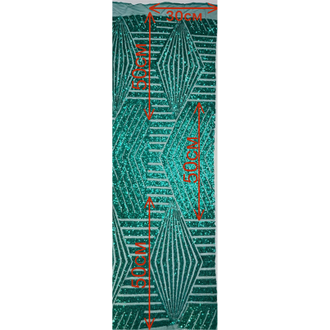 Пайетки на сетке "Геометрия", цв. Мятно-бирюзовый