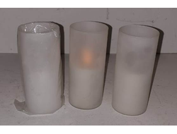 584-10/ Комплект из 3-х подсвечников LED свечами, свечение натуральное, батарейки ААА.