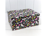 Коробка подарочная принт &quot;Детский&quot; (на черном фоне), 16,8*10,8*6,5см