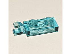 Plate, Modified 1 x 2 with Clip on End Horizontal Grip, Trans-Light Blue (63868 / 6375974)