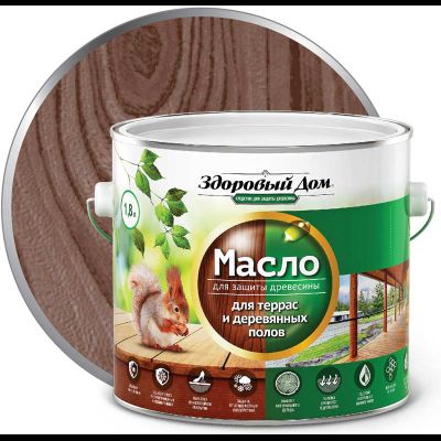 Масло для защиты террас и деревянных полов ЗДОРОВЫЙ ДОМ Палисандр 1,8 л