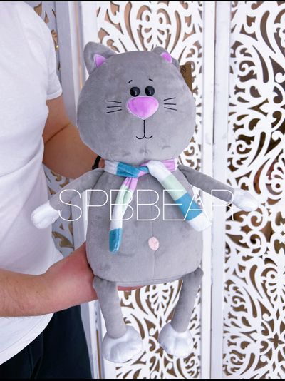 Плюшевый кот 40 см серый Томас