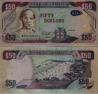 Ямайка 50 долларов 2018 г.