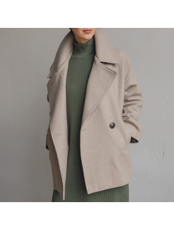 Пальто-бушлат из шерсти (песочный)