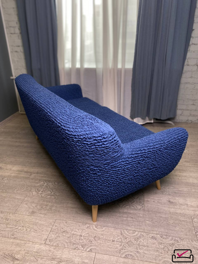 Чехол на 3х местный диван Микрофибра Синий Индиго. Защита мягкой мебели  от животных.