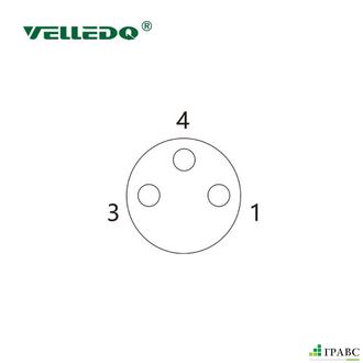 Клеммный соединитель VELLEDQ M8-F03T (розетка)
