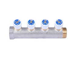 Коллектор STOUT распределительный 1", 4 отвода 1/2" плоское уплотнение (Арт. SMB 6852 011204)