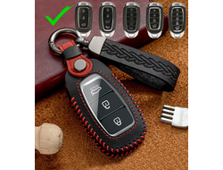 Чёрный чехол для смарт ключа Hyundai santa fe 4, solaris 2, creta, palisade, kona, azera, elantra