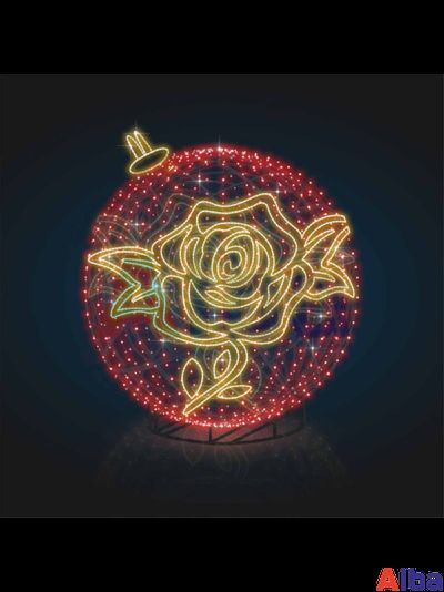 Световая фигура ШАР с розой