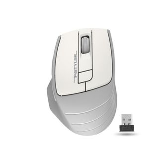 Беспроводная мышь компьютерная A4 Fstyler FG30, 2000dpi, серый/белый