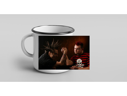 Кружка металлическая эмалированная Король и Шут №4