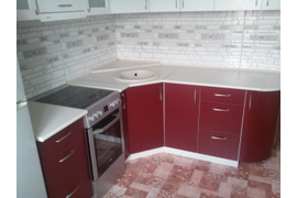 кухня угловая бордо с углом 90*90см