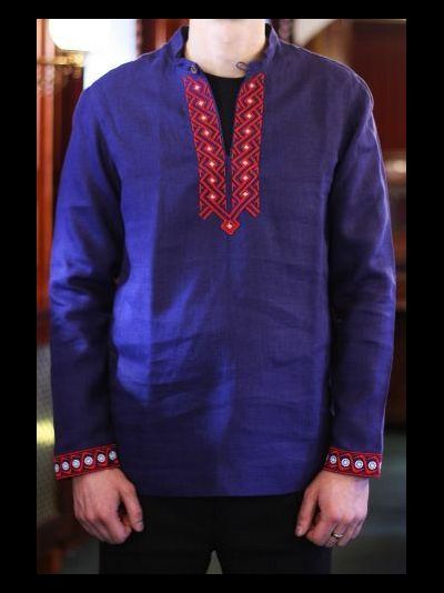 Русская льняная рубаха "Живая вода", 44-60