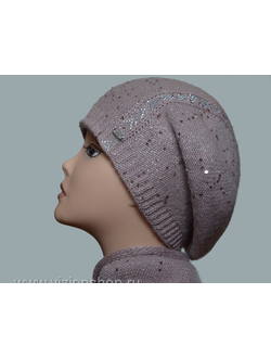 Розовый берет вязаный женский Vizio Визио Италия 6160