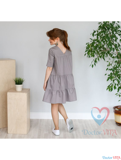 ПЛАТЬЕ DOCLIKE DL316 серое