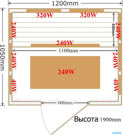 Инфракрасная сауна (кабина) SaunaMagic Glass Mini CS