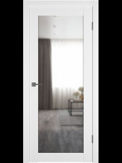 Дверь Эмалекс 32 белая с зеркалом Рефлекс