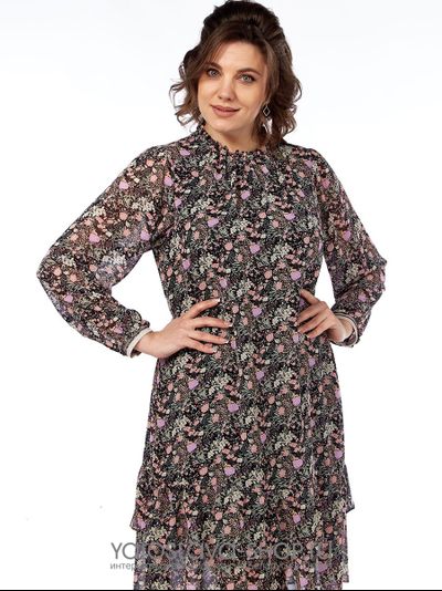 Шифоновое платье А-силуэта с цветочным принтом