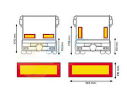 Задние опознавательные знаки на (полу)прицеп