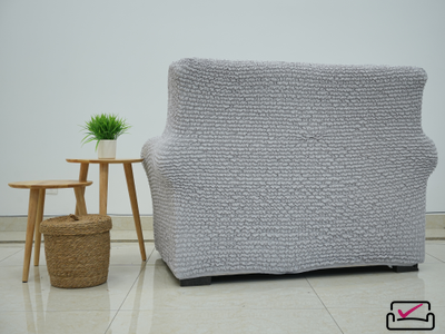 Чехол на 2хм диван Микрофибра Жемчужный. Защита для мягкой мебели от животных.