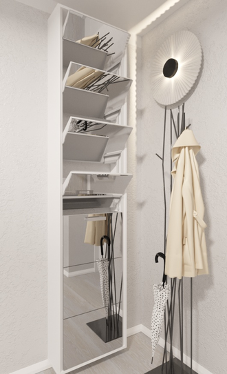 Обувница Айрон-7 Лайт (фасад Зеркало)