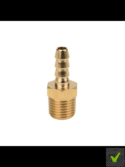 Переходник наружная резьба 1/4 - елка 8мм латунь LICOTA (штуцер-соединитель шлангов)