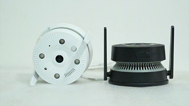 DE/VN-XMC40 Панорамная WiFi/LAN охранная видеокамера/датчик дыма. Ночное видение, интерком связь, с 