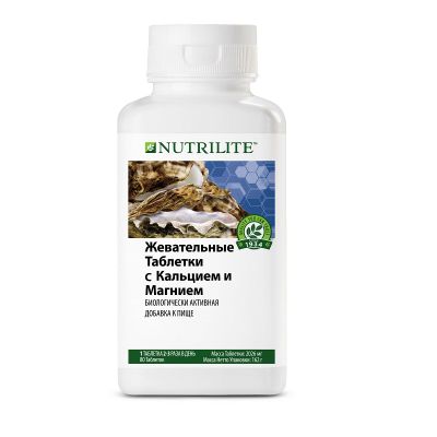 NUTRILITE Жевательные таблетки с кальцием и магнием 80 таблеток
