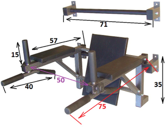 Навес настенный 3 в 1, Брусья турник пресс с поворотными ручками с 2-мя перекладинами