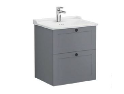 Модуль с классической раковиной, Vitra Root Classic, 60 см, 2 ящика, матовый серый, 68850