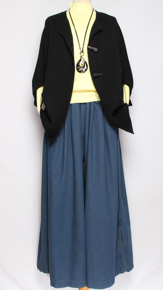 Жилет кимоно на пуговицах "ЧЕРЕПАХА" серый, черный до р.56