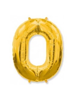 Шар фольга, размер макси. Цифра ноль.
