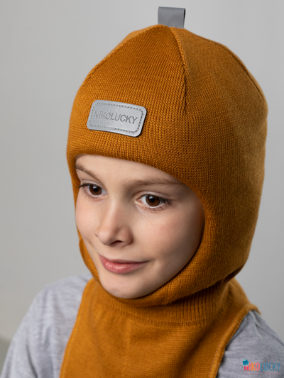 Шапка-шлем "NK"   20101-01, цвет горчичный р. 48-50