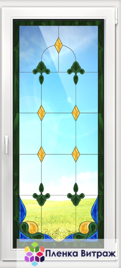 Витражная пленка, витражная пленка самоклеющаяся, пленочный витраж с фацетом