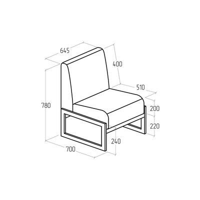 Диван Everprof Solo одноместный Металл Серый Экокожа Черный