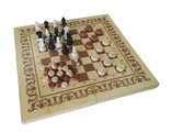Игра 3 в 1 нарды, шашки, шахматы пластмассовые