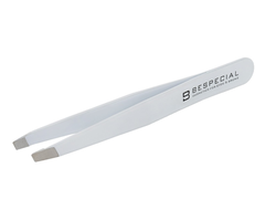 Пинцет BESPECIAL "Скошенный Soft Touch" (Белый)