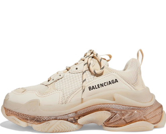 Кроссовки Balenciaga Triple S бежевые на шнуровке