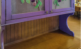 Буфет с витражами, в технике фьюзинг.