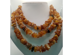 Лечебные бусы длинные , из необработанного янтаря