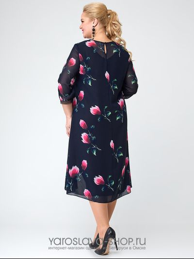 Шифоновое платье А-силуэта с цветочным принтом