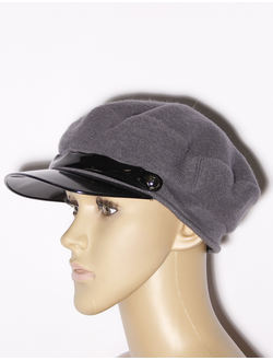 Екатеринбург. Шапка шерстяная "Кепка с лаковым козырьком"11437 серая