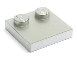 Tile, Modified 2 x 2 with Studs on Edge, Metallic Silver (33909 / 6410144)
