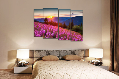 Модульная картина "Цветущий склон"